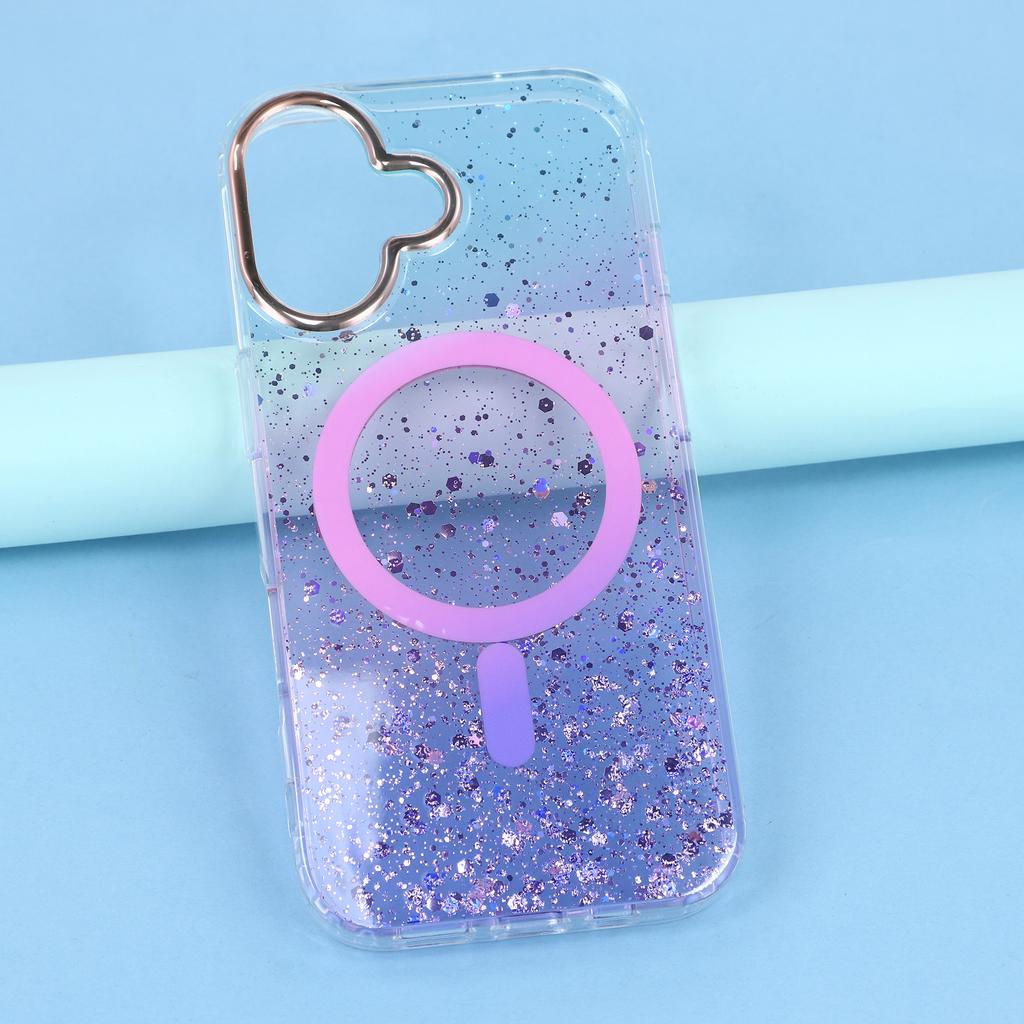 For iPhone 17 Case Compatible with MagSafe IMD Bling Glitter PC + TPU Back Cover