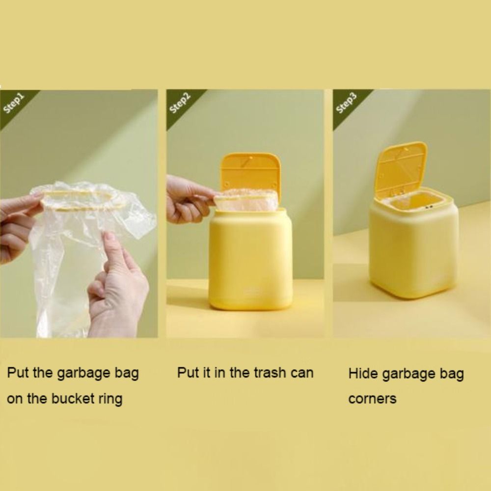 Home Desktop Garbage Storage Box Office with Lid Waste Bins Sundries Box Trash Can Paper Basket