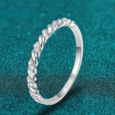 Vollständiger Moissanit-Ring aus 925er Sterlingsilber mit 18 Karat vergoldetem Diamant, Verlobung, Hochzeit, Brautschmuck für Frauen