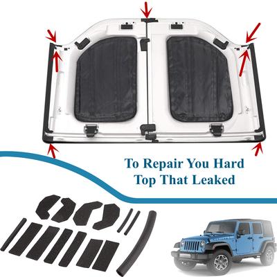 17dílná sada těsnění pro pevný střešní díl pro Jeep Wrangler JK 2007-2017 Sada těsnění pro opravu pěnového blokátoru pevného střešního dílu Příslušenství pro vnitřní lišty