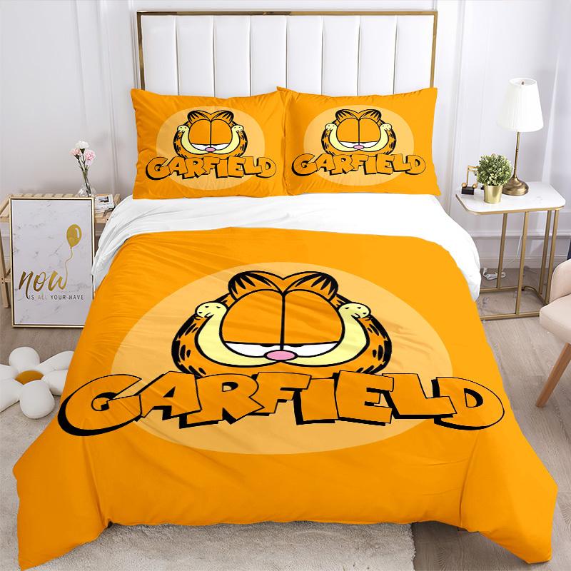 

Garfield Cat Orange Background Bedding Set Comforter Cover Gift for Bedroom,Includes 1 Cover and 2 Pillowcases, No InsertB636 200x220cm