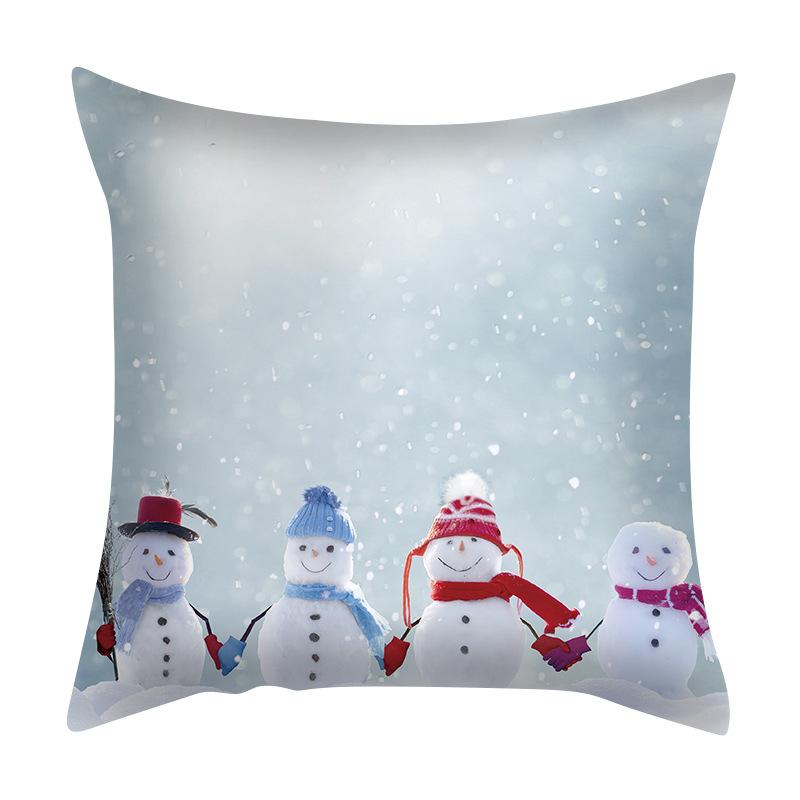 

Зимняя наволочка со снеговиком, милый снеговик с принтом, рождественская наволочка для дивана, спальни, дома 40x40cm