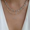 Classic Gold Multilayered Necklace for Women Vintage Silver Geometric Pendant Necklaces Butterfly Choker Jewelry