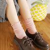 Japanese Retro Ruffled Cotton Socks Women Solid Color Ankle Boot Styling Harajuku Christmas Girlfriend Gift Pink Yellow Cute