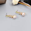 Fashion Light Luxury Creative Simple Niche Earrings Classic Four-Leaf Clover Pearl Zircon Earrings Earrings Spot