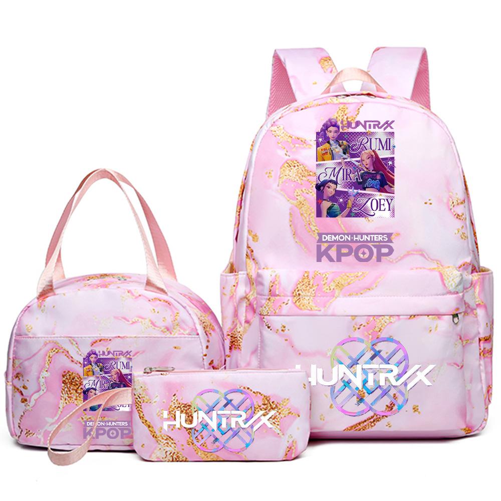 

3 шт./набір Аніме Мультфільм K-pop Друкований Рюкзак з Сумкою Пеналом для Підлітка Студента Дівчинки Хлопчика Книжковий Рюкзак Шкільний Рюкзак Жіноча Велика Місткість Дорожня Сумка