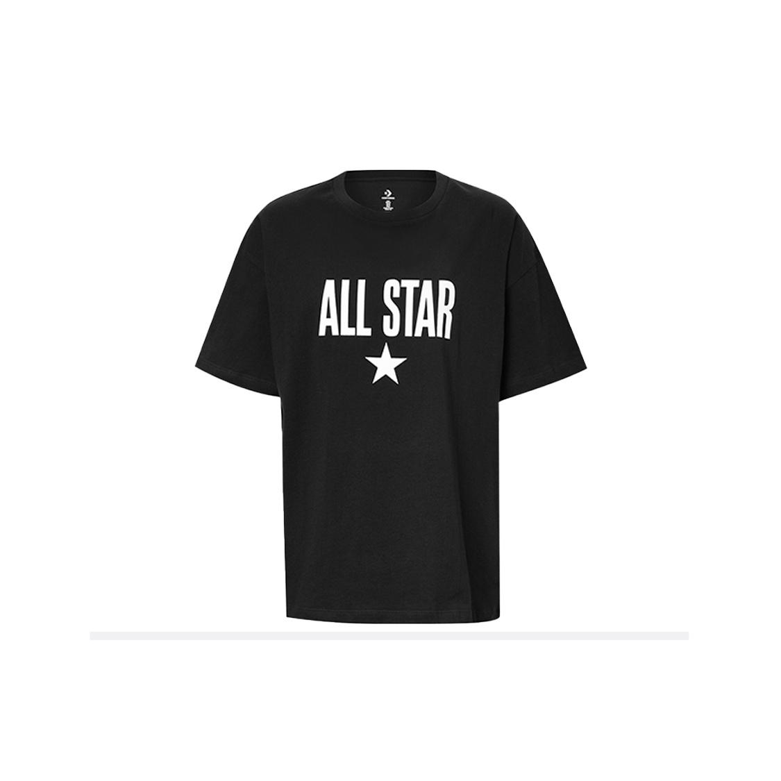 (WMNS) Converse All Star Logo T-Shirt Asia Sizing  Black White  Women s 10020932-A02 M