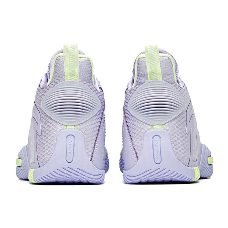 Anta UFO 3 Zapatillas de Baloncesto Duraderas de Caña Baja para Hombre Zapatillas Morado Verde 112111602-5