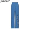 BITCED Fashion Popular Floral Print Harem Pants with Flower Pockets Mid Waist Trousers Streetwear