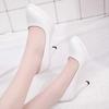8cm Small Size 32-43 Fashion Elegant Black Leather Shoes Women Pumps 2025 Fall High Heels Shoes Platform for Office Dress Court