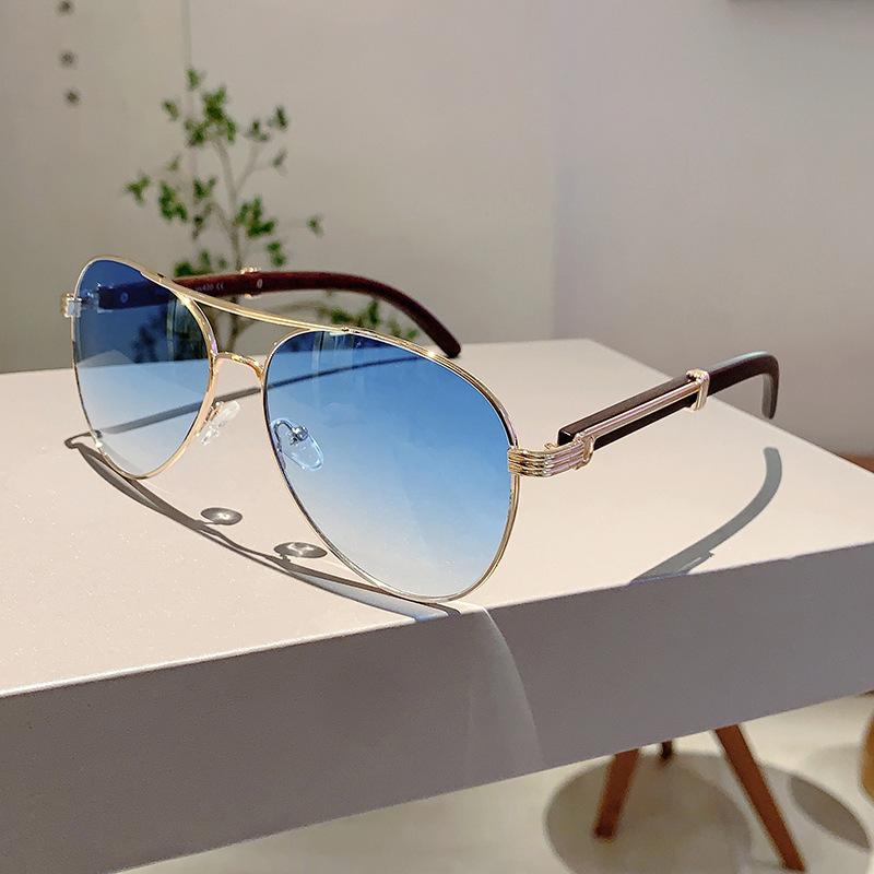 Classic Pilot Sunglasses Women For Men Male  Vintage Sun Glasses Luxury Brand Designer Punk Popular Metal Driving Shades