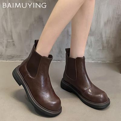 Kožené Dámské Baleríny Kotníkové Boty Retro Designové Zimní Boty Módní Nová Značka 2025 Trend Goth Gladiator Klasické Botas De Mujer