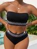 European & American Style High-Waisted Strapless Bikini Set - Fashionable Slimming Swimwear for Women