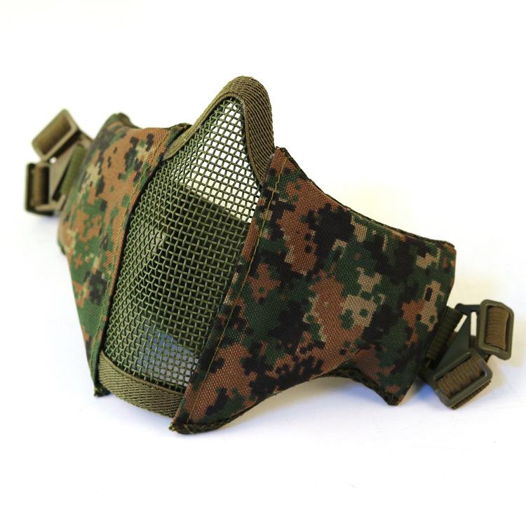 V10 Tactical Outdoor Self-Defense Steel Mesh Half-Face Mask