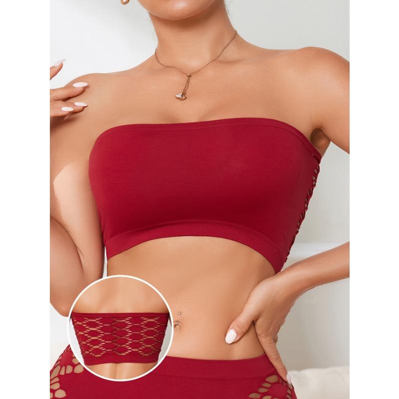 Mesh Hollow Summer Strapless Wrap Bra