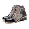 Genuine Leather Retro Shoes Women Short Boots Round Toe Sewing Concise Handmade Ankle Boots