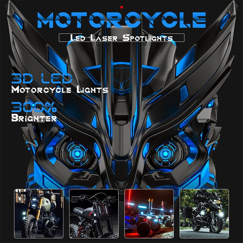 Car Motorcycle Spotlight LED Dual Color External Spotlight Far & Near Off-road Vehicle Truck Motorcycle Modified Work Headlight