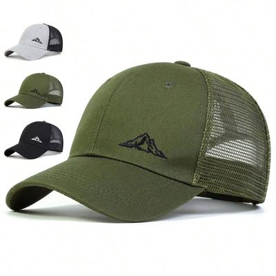 Unisex Mountain Range Embroidery Baseball Net Caps Adjustable Casual Hats Spring and Summer Outdoor Sunscreen Hat