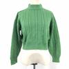 USED/80s-90s Vintage Long Sleeve Wool Sweater Women M Green Cable Knit