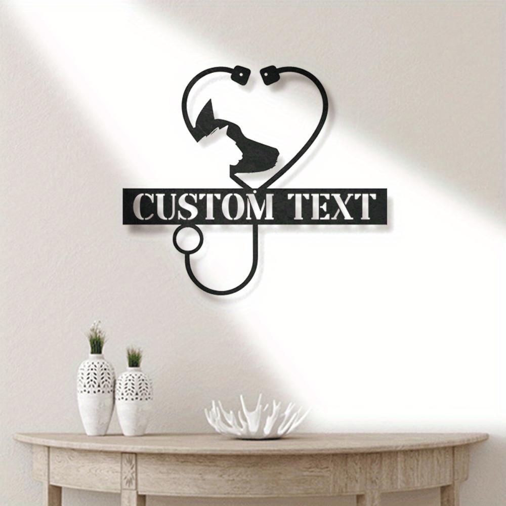 Placă Metalică Veterinar Artă de Perete Personalizată Decor Acasă Joom