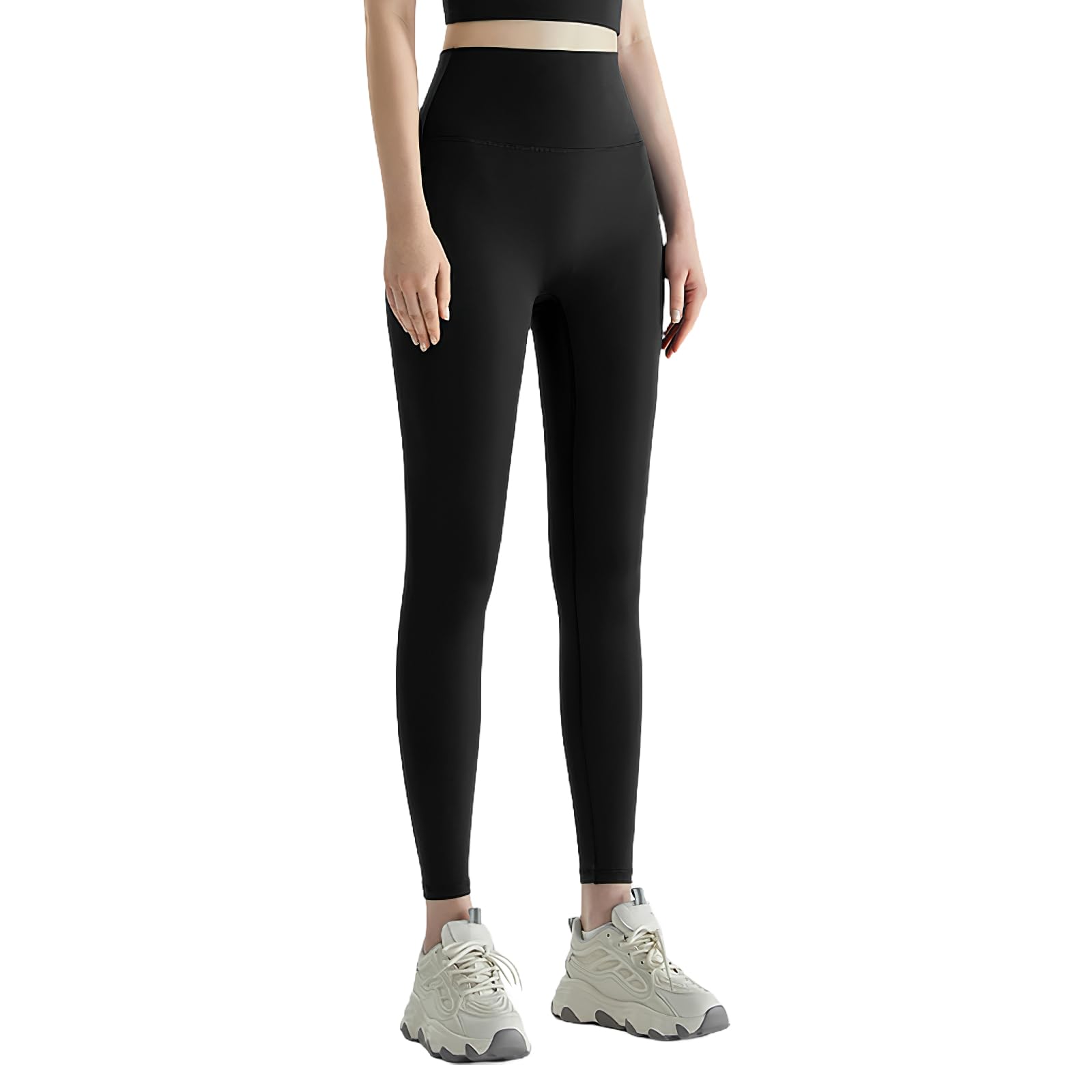 

MORGEN SKY Джоггеры Леггинсы для йоги для красивых длинных брюк для пилатеса и CK323 Женские брюки с высокой посадкой, подтягивающие ягодицы, влагоотводящие, чёрный