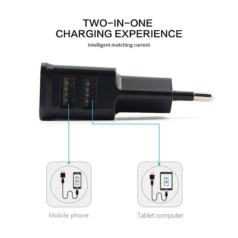 USB Charger 5V 2A EU Plug Wall Portable Mobile Phone Chargers Mini Travel AC Power Supply Adapter For Samsung Iphone Xiaomi