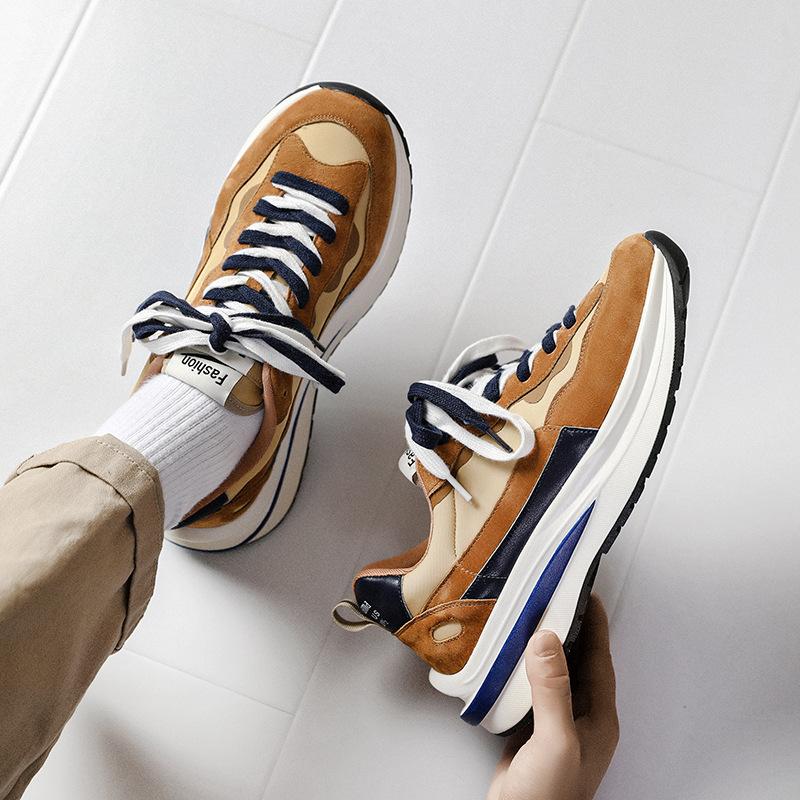Women's spring new leather platform shoes fashion versatile sports and leisure shoes