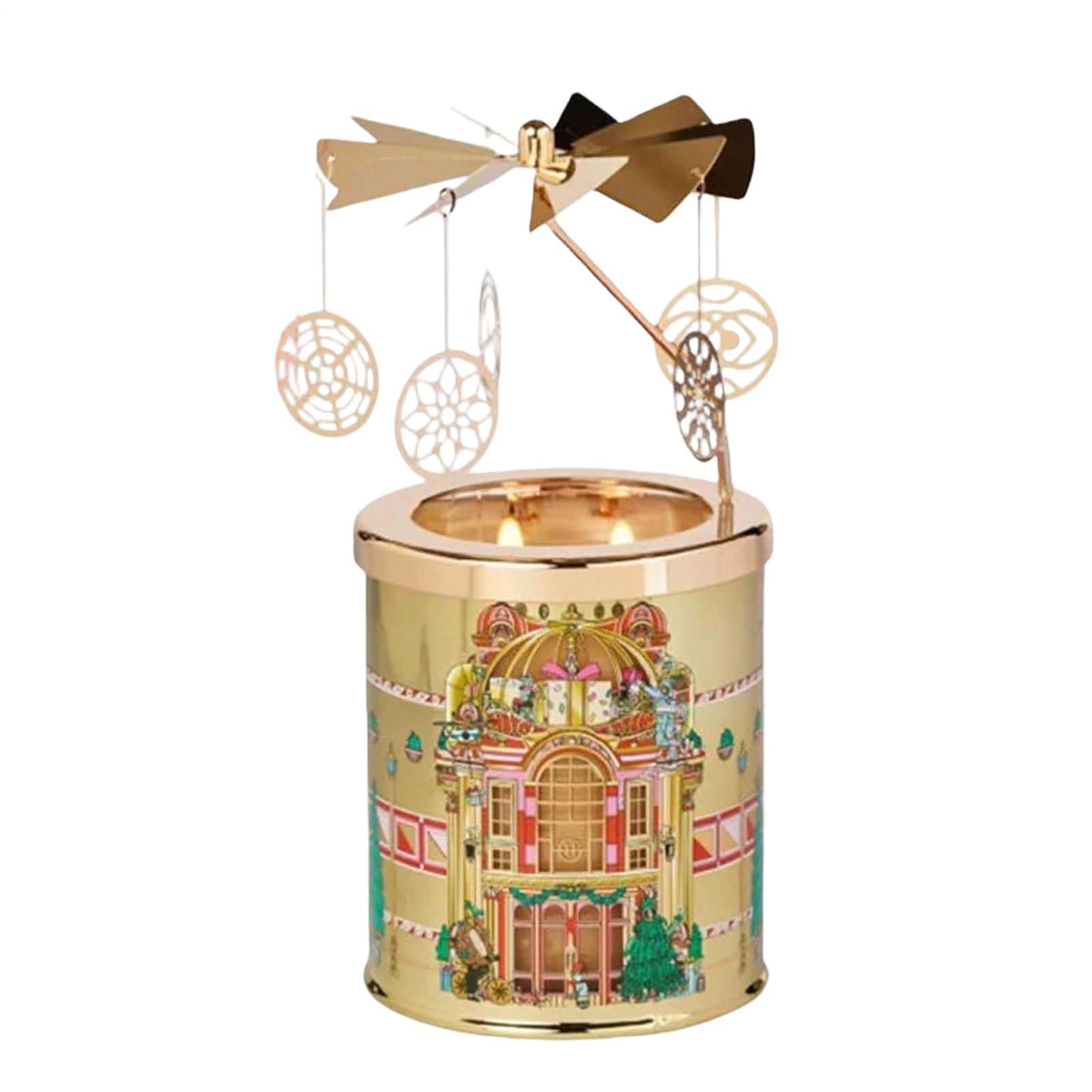 

Подсвечник для чайной свечи Рождественский для праздничной атмосферы Декоративный светильник с пламенем, Настольный мирное сияние для обеда, One Size