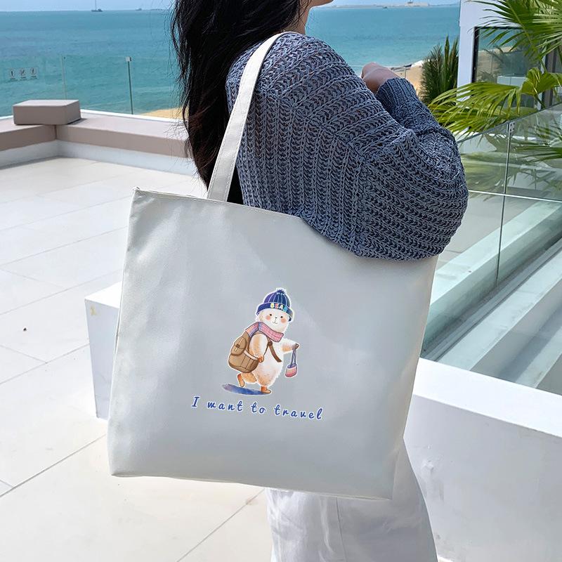 Canvas Bag Women'S Shoulder Handbag Student Tote Bag Large Capacity Hand Carry Canvas Bag