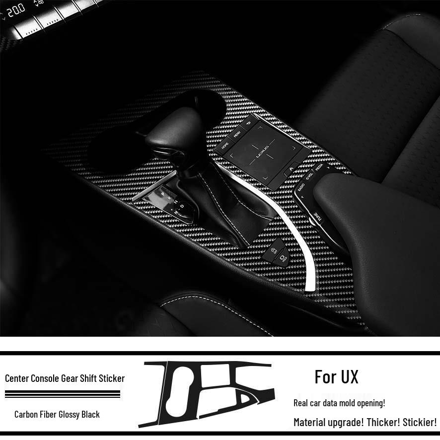 Starry Sky Carbon Fiber Console Sticker for 19-20 Lexus UX Interior Gear Shift Modification