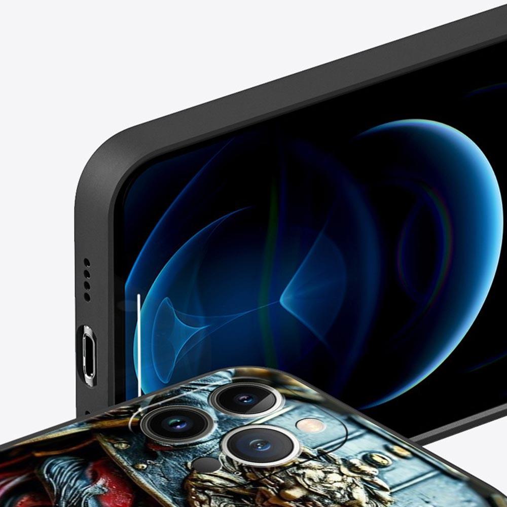Japan Ghost Face Samurai Phone Case For iPhone 17 16E 15 16 14 13 12 11 Pro Max 7 8 Plus Soft TPU Back Cover