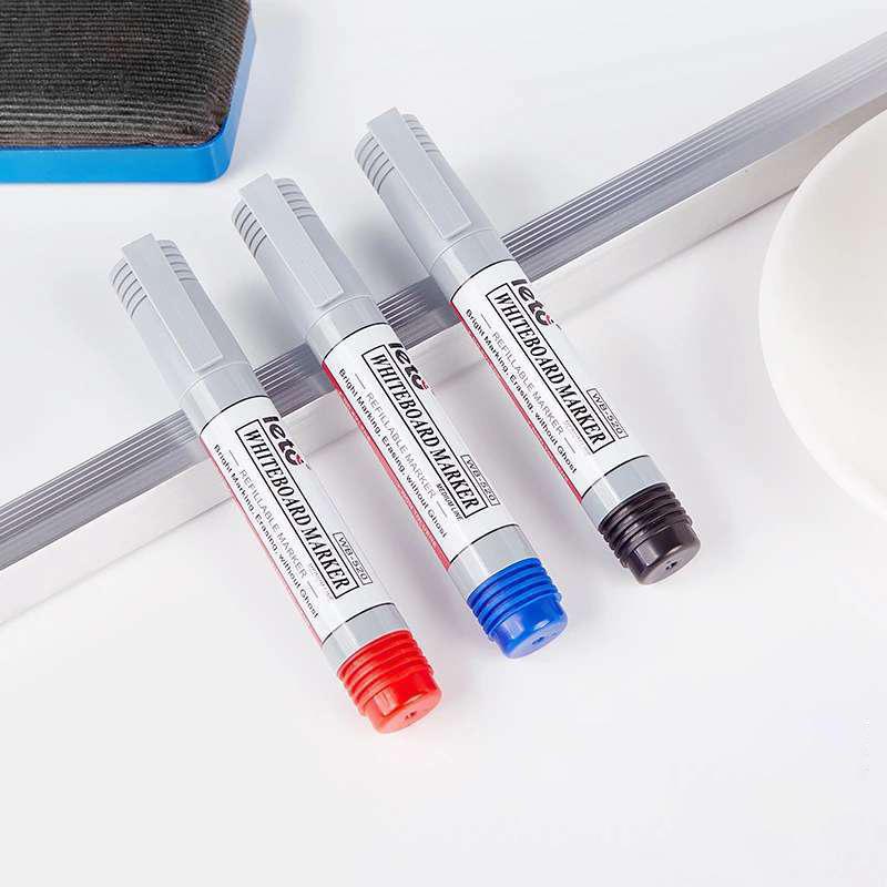 3 Color Whiteboard Marker,2mm Nib Easy Erasable Refillable Ink,Large Capacity,Office Meeting Whiteboard Teaching Stationery