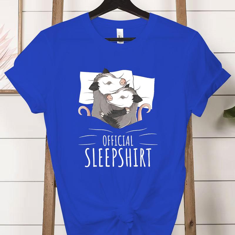 Opossum Official Sleepshirt Graphic T Shirts Women Cute Possum Lover Gift Fashion Casual Tshirt Sleeping Possum Classic Tops