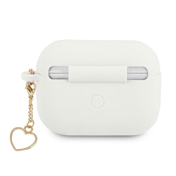 Guess Guaplschsh Airpods Pro Cover Biały/White Silicone Charm Heart Collection