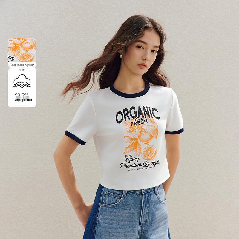 

INMAN Women s Contrast Print Casual Short Sleeve T-Shirt XL