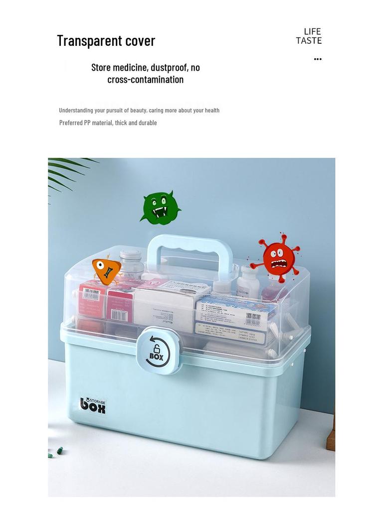 Double-Layer Portable First Aid Kit: Large Capacity Family Medicine Box