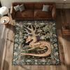 Folk Art Dragon Theme Rug Carpet for Living Room Bedroom Decor Aesthetic Mythical Creatures Art Floor Mat Coffee Table Mat
