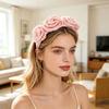 Hair Hoop 3D Rose Flower Decor High Elasticity Wide Headband Women Versatile Headband Daily Party Outing Hair Accessories