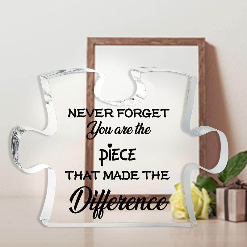 2D Flat Retro Puzzle Thank You Gift Acrylic Desktop Decoration, Suitable for Wall Decoration, Porch, Room, Villa, Accents Home, Hallway, or Workplace