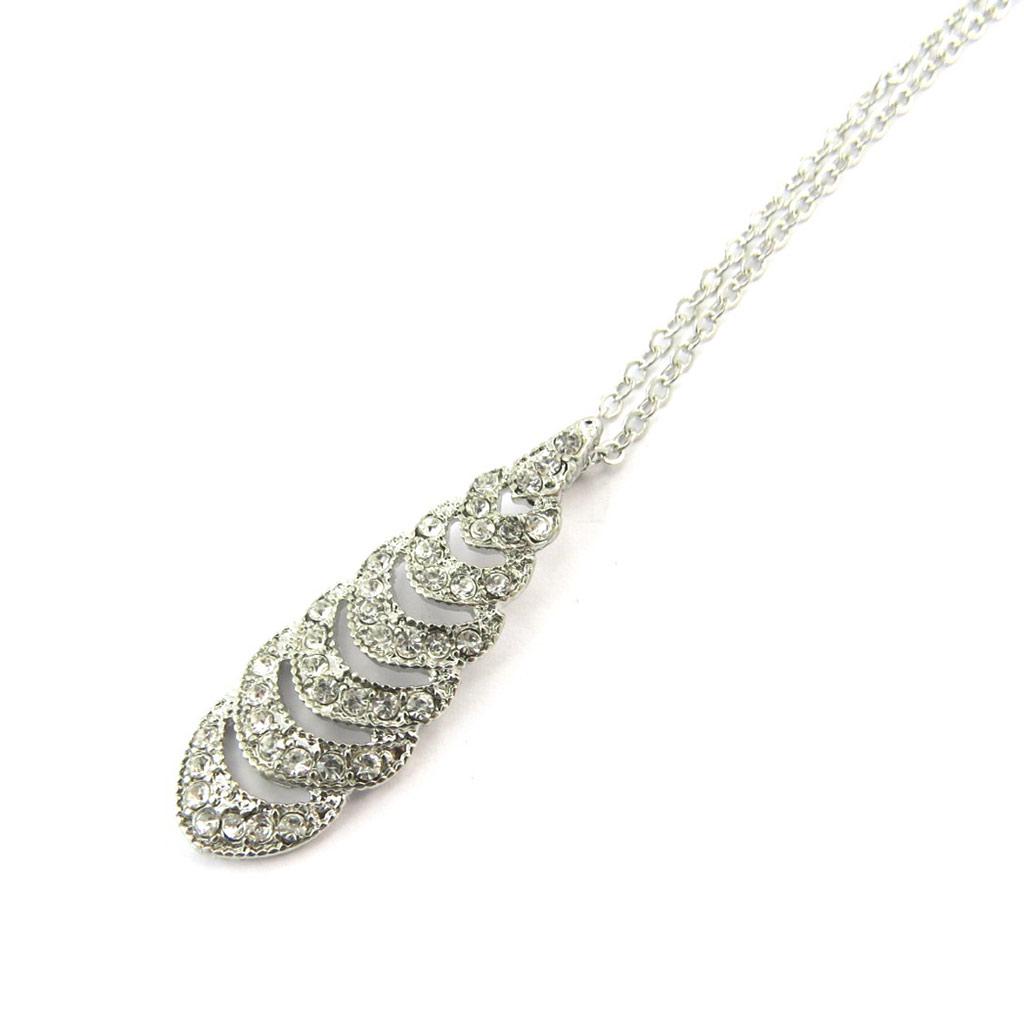 Les Trésors De Lily [N5002] - Collier Créateur 'Sissi' blanc argenté