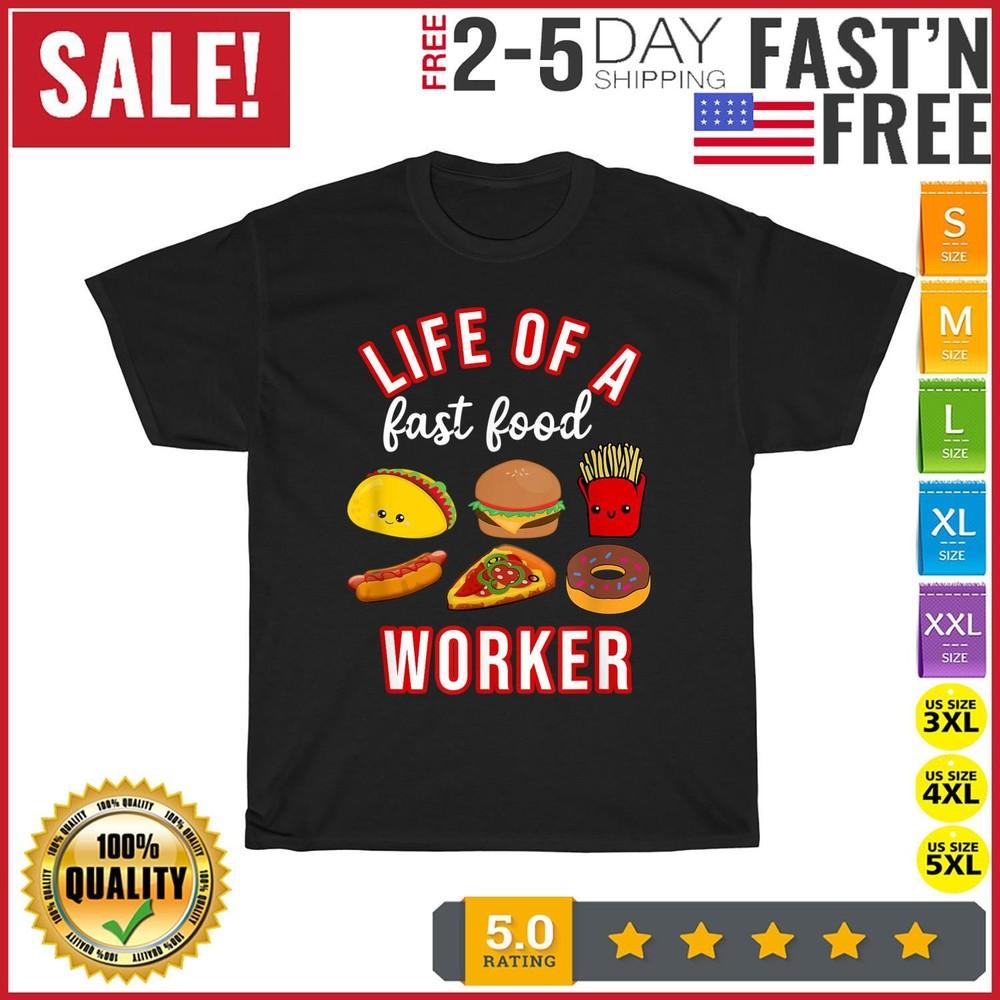 National Fast Food Day Gift for Fast Food Worker Vintage T Shirt Men Women NEW