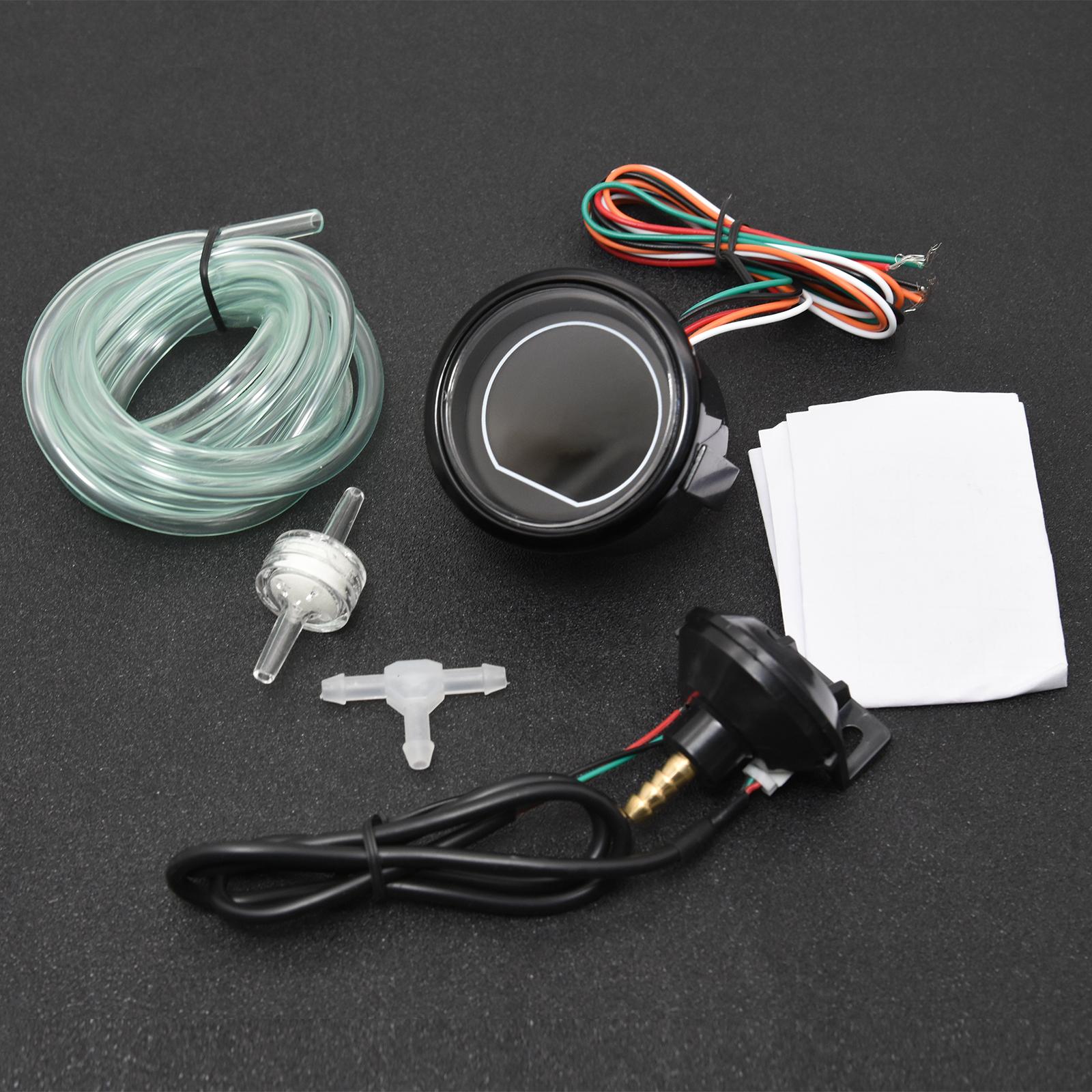 

Auto Car Turbo Boost Gauge PSI 2 52mm Turbo Boost Meter Bar Meter Red/Blue Light for Gasoline Racing Car 12V