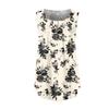 Women's Fashion Floral Printing Pleated Sleeveless Casual T-shirt Vest Button Top