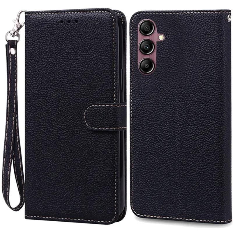 Skórzany portfel z klapką z teksturą do Samsung Galaxy S23 FE Ultra Plus A05 A05S A15 A04S A04E A14 A24 A34 A54 M54 A23 A33 A53 A73 5G 4G okładka
