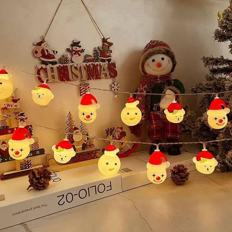 Led Battery Snowman Santa Claus Elk Fairy String Lights Outdoor Xmas Decor Tree