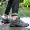 Outdoor Men Hiking Shoes Solid Color Comfortable Non-slip Sporty Shoes Light Breathable Wear-resistant Mens Walking Sneakers