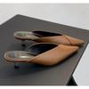Pantofole a Punta Donna Tacchi Alti Nuove Scarpe Estive Moda Lusso Tacco Quadrato Ciabatte Mocassini Slip Zoccoli Scarpe da Festa Donna Nere