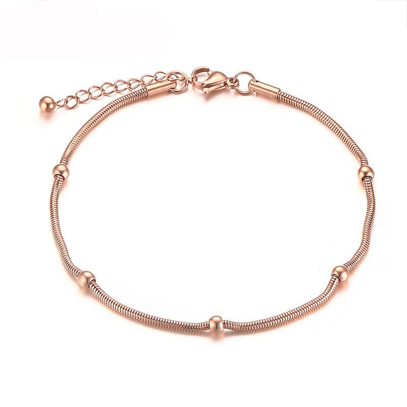 

Lokaer Модные Браслеты Цепочка и Звенья Розового Золота Для Женщин Высококачественный Браслет и Браслет-Манжета из Бусин Нержавеющей Стали Подарок B19103