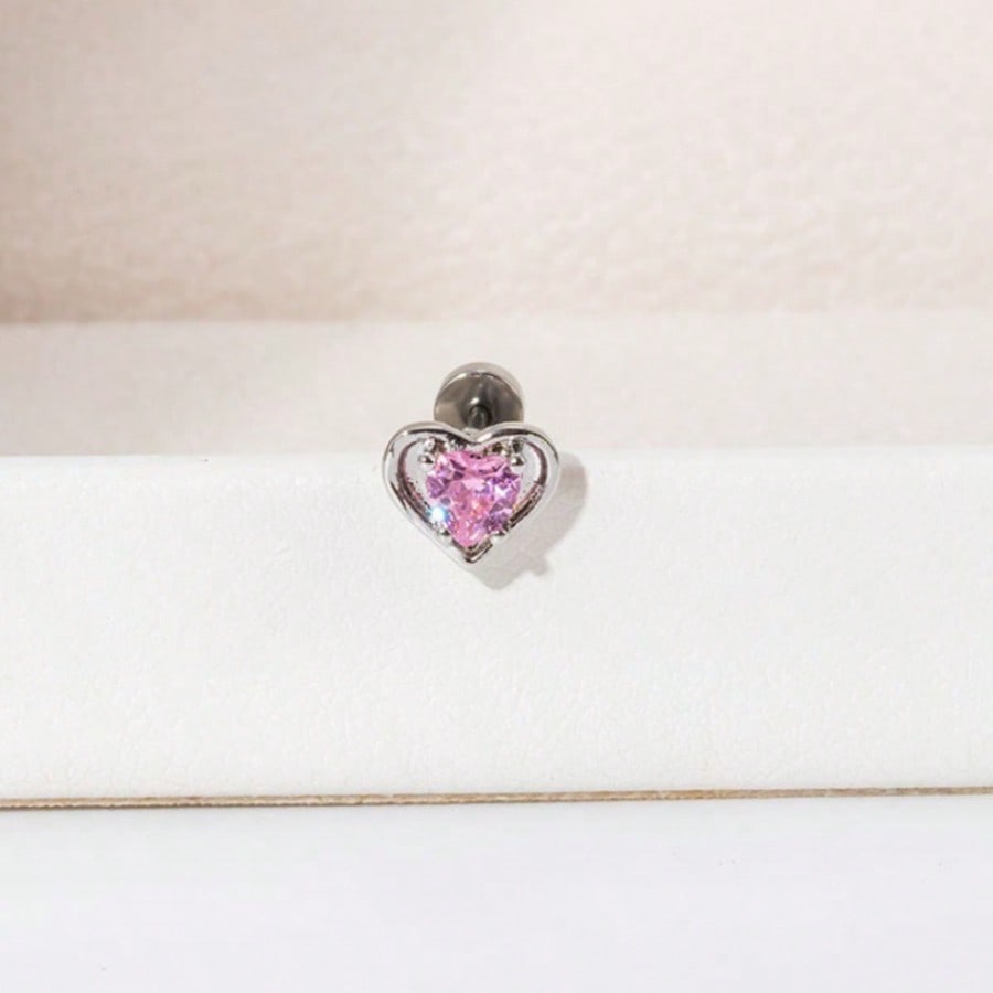 High-end and Niche Earrings Earrings Fashion Titanium Steel Butterfly Pink Heart-shaped Bow Lady Ear Studs Unique
