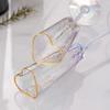 Fashion Golden Rimmed Heart Shaped Glass Goblet Durable Wine Drinking Glass For Home Party Club